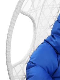 Подвесное кресло ДЛЯ ДВОИХ ЛЮКС с ротангом белое