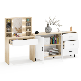 Косметический cтол с подсветкой и ящиком 115 и комод 123-1604