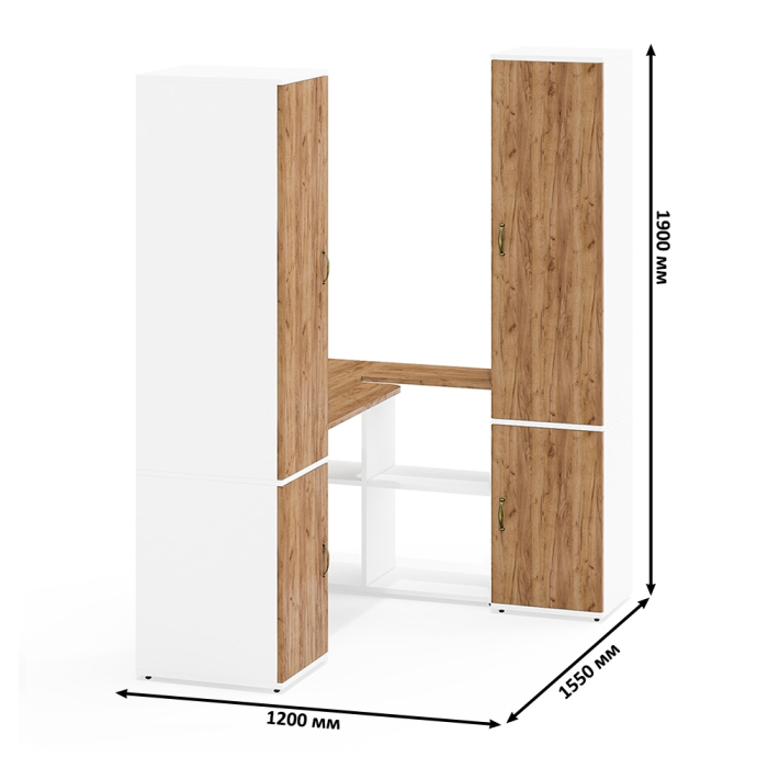 Домашние кабинеты, Мебель для работы из стола Лидер-8 и двух узких пеналов 23Б и 22Б