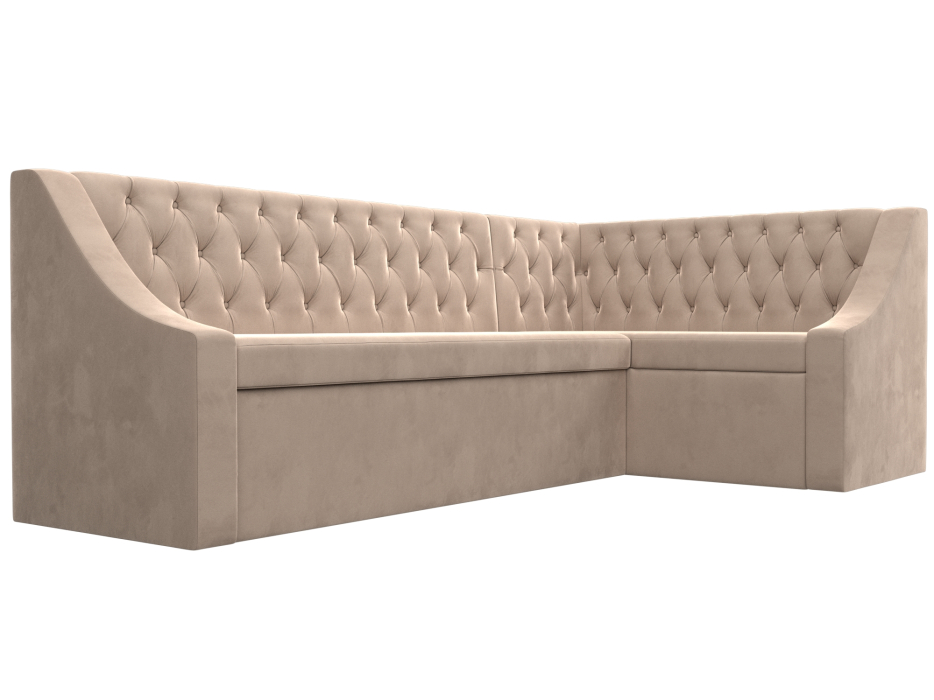 Диваны угловые кухонные, Кухонный угловой диван Мерлин правый угол велюр