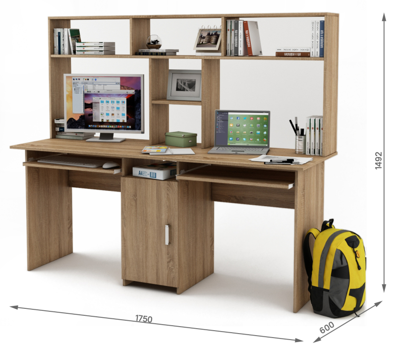Прямые, Письменный стол Лайт-10К с надстройкой