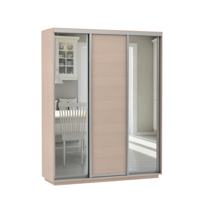 Шкафы-купе, Шкаф-купе Экспресс Медиум (2 зеркала) трио 2400 x 1800 x 600