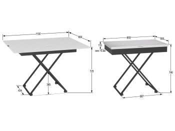 Стол универсальный трансформируемый АНДРЭ Loft ЛДСП