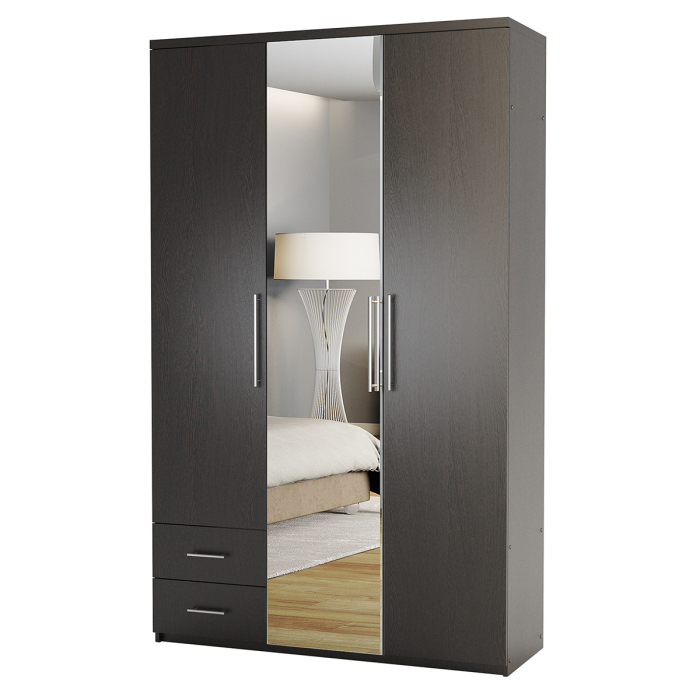 Для одежды, Шкаф трехдверный с зеркалом Комфорт МКЯ-32/1 90х45