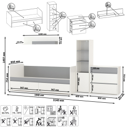 Мебель для детской Торонто № 22