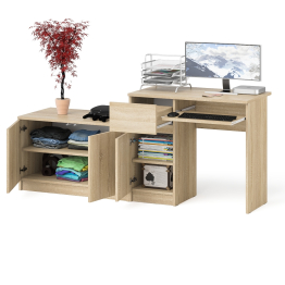 Компьютерный стол ящик и дверка Мори МС-1 левый с широкой тумбой 900