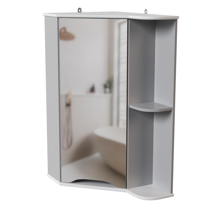 Стеллажи и полки, Шкаф навесной КОРНЕР универсальный угловой без подсветки (ПВХ)