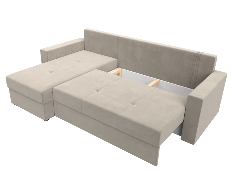 Диваны угловые в гостиную, Диван угловой Верона Лайт левый угол, микровельвет