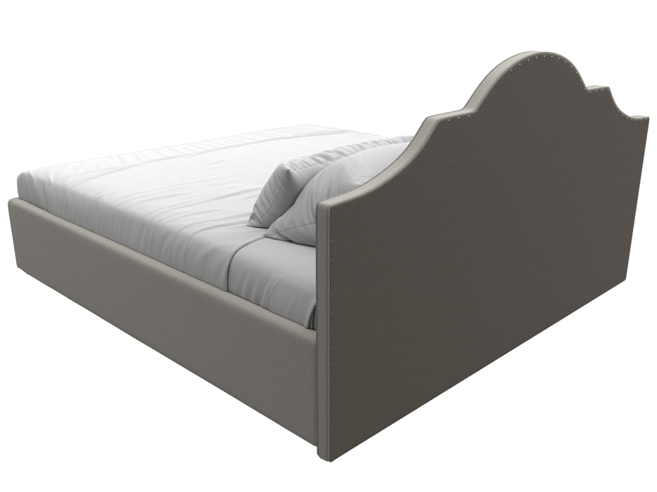 Мягкая кровать, Кровать интерьерная Афина 180, рогожка Амур