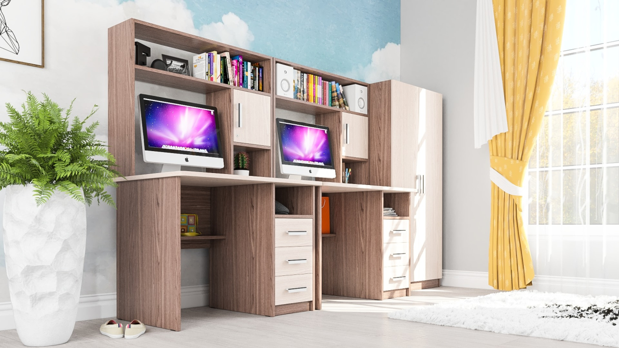 Домашние кабинеты, Место для учёбы для двоих детей СК-9