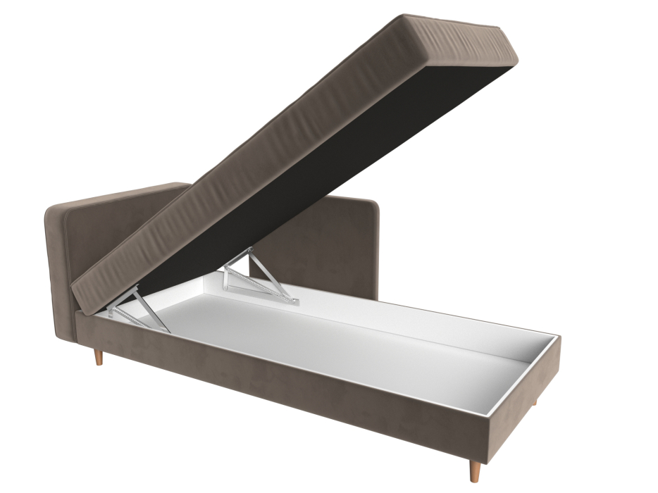 Кушетка кровать, Кушетка Прайм, велюр, левый угол