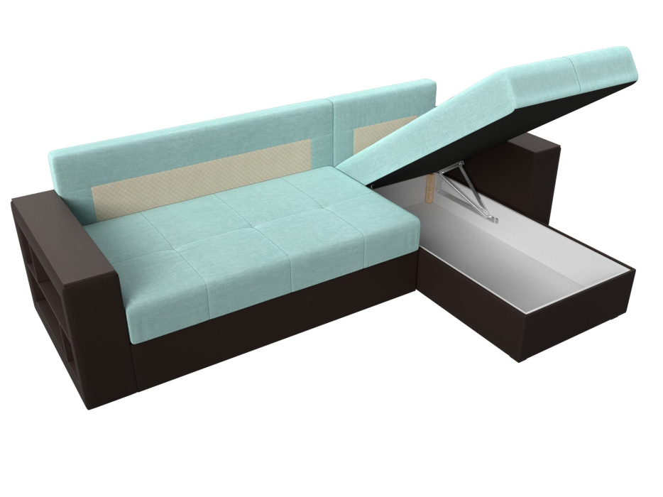 Диваны угловые в гостиную, Диван угловой Дубай Лайт, рогожка/экокожа, правый угол