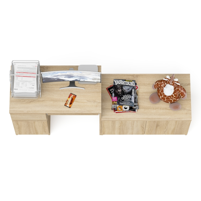 Прямые компьютерные столы, Компьютерный стол ящик и дверка Мори МС-1 левый с широкой тумбой 900