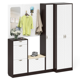 Полный набор мебели для прихожей П-6 компоновка № 31 МДФ фрезеровка ромб