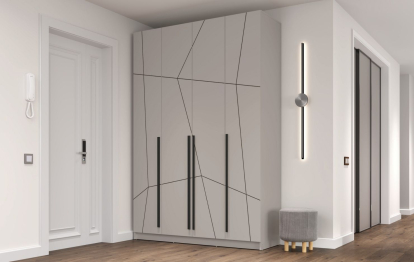 Шкаф для одежды 67.13 Брандо (4-х дв.) МДФ Геометрия