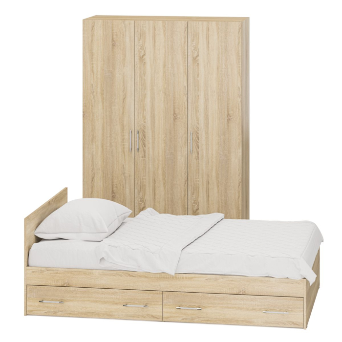 Спальные гарнитуры, Спальный гарнитур № 1 Стандарт с кроватью 1200 с ящиками