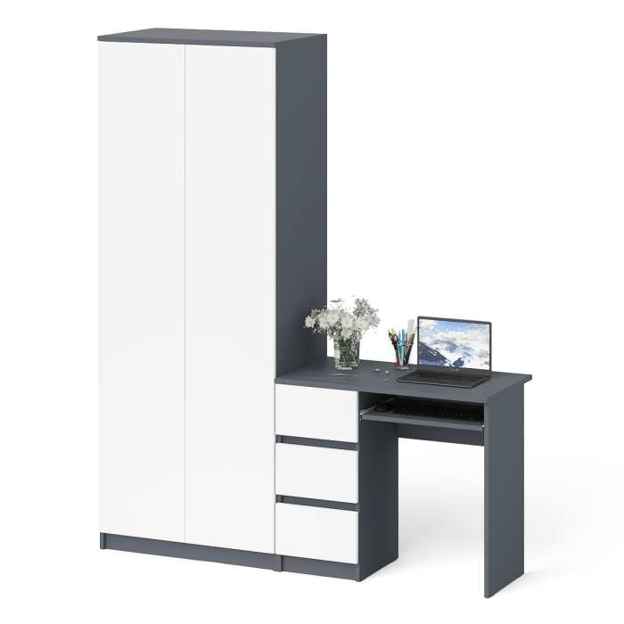 Компьютерные столы, Шкаф две двери Мори МШ800.1 и компьютерный стол МС-6 ящики слева