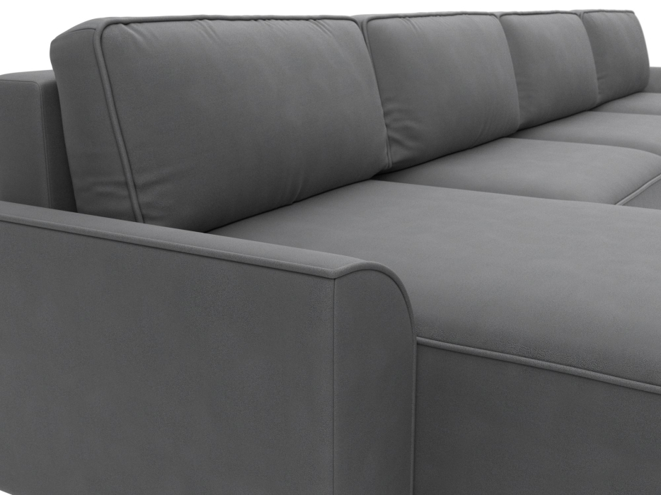 Диваны прямые со спальным местом, Диван п-образный Лига-048 НПБ лонг, замша JOLY