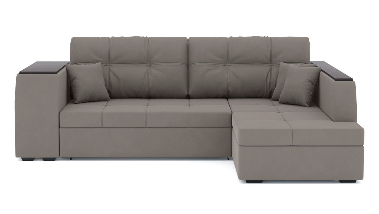 Диваны угловые в гостиную, Диван-кровать угловой Брюссель дельфин, велюр