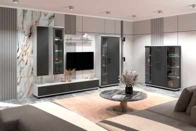 Модульная гостиная Грейс композиция 4  Снежный Ясень