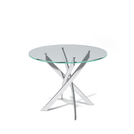 Стол KENNER R1000 хром/стекло прозрачное