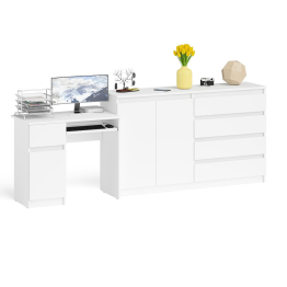 Тумба-комод Мори МК-1600.1 со столом компьютерным Мори МС-1 левым