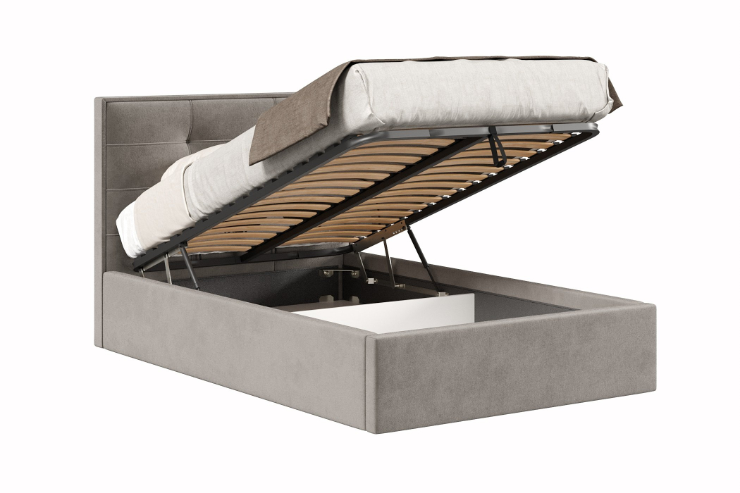 Мягкая кровать, Кровать Римини 1200 с подъёмным механизмом, велюр