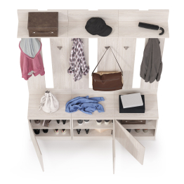 Три тумбы с вешалками для верхней одежды Ника
