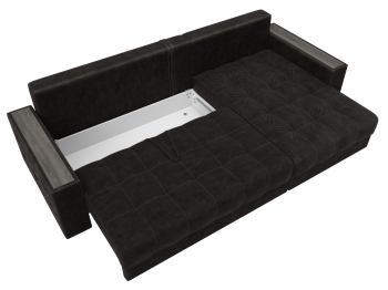 Диван угловой с декором и полкой Лига-050 НПБ, велюр BRUT 