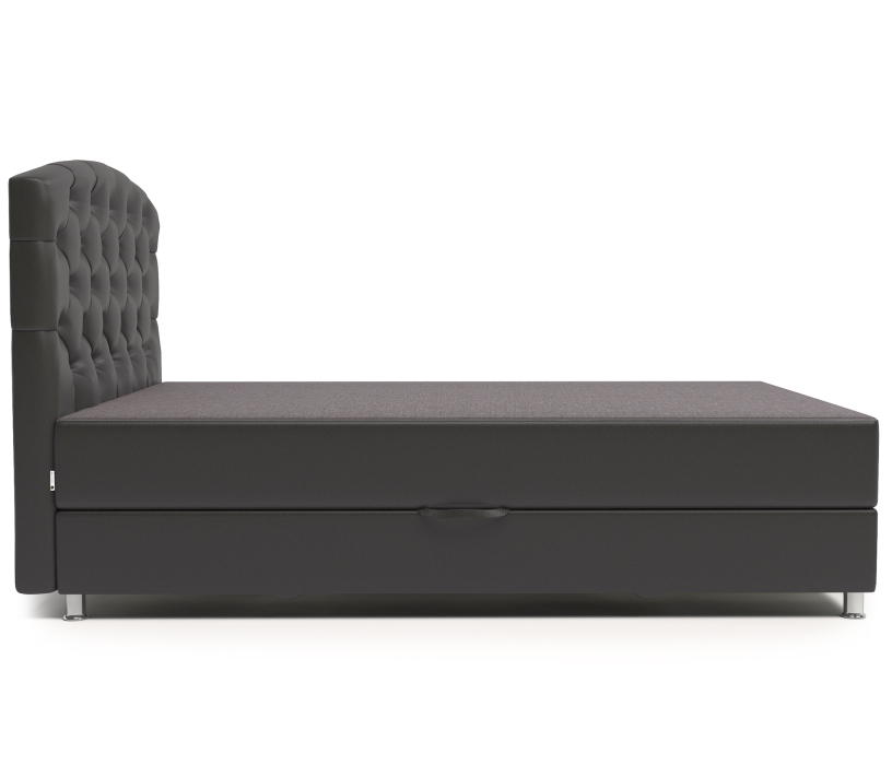 Мягкая кровать, Кровать тахта Премиум Люкс 140 с подъемным механизмом, рогожка / экокожа