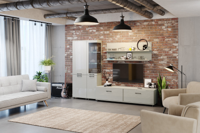 Модульная гостиная Грейс композиция 2  Серый Кашемир