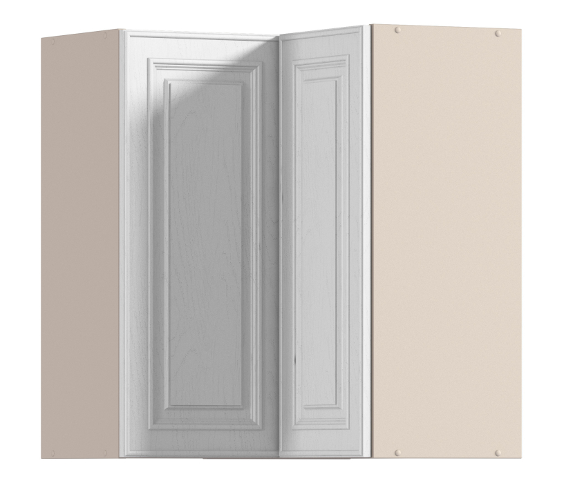 , Регина РПУР-60 Полка угловая с фасадом Песочный/МДФ Классика белый