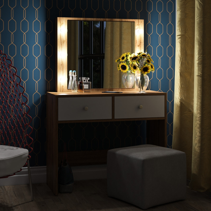 С зеркалом, Стол туалетный с подсветкой СТ-5