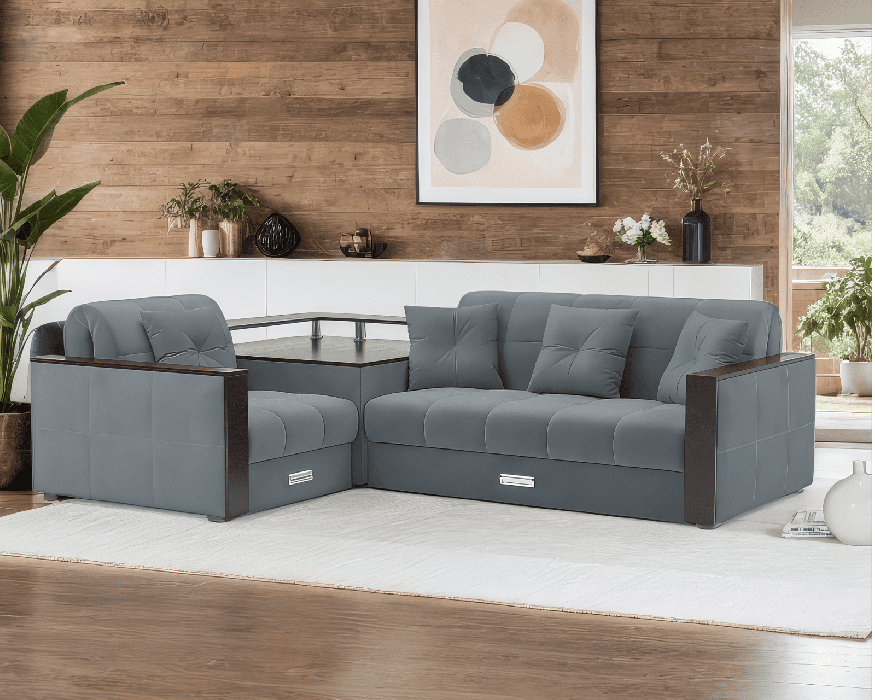 Диваны угловые в гостиную, Диван угловой Прага НПБ Велюр