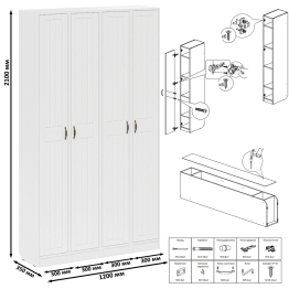 Пеналы для прихожей в общий коридор П-6 МДФ фрезеровка прованс