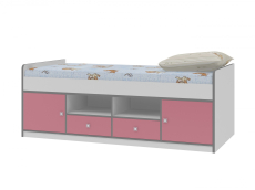 Кровати одноярусные, Кровать ДЕЛЬТА Сильвер 19.01 (Белый /кромка серая)