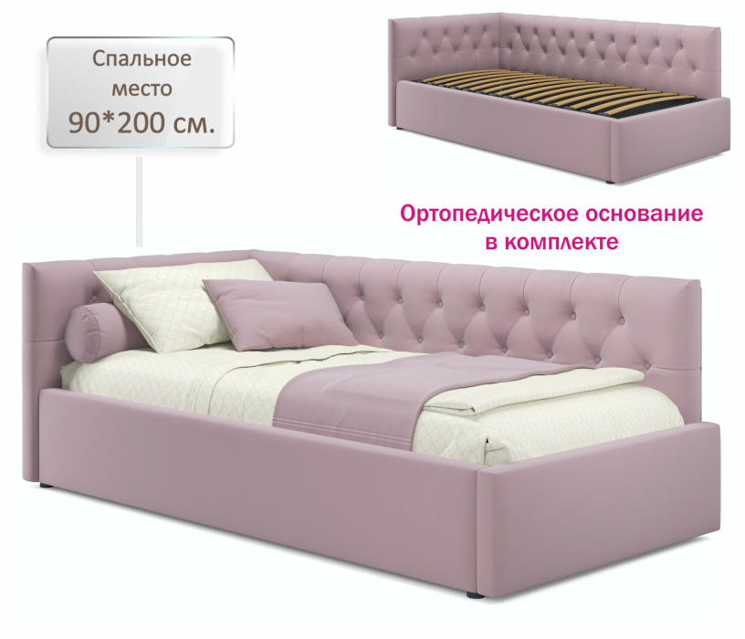 Мягкая кровать, Мягкая кровать-тахта Afelia 900 с ортопедическим основанием