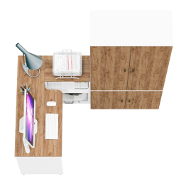 Платяной шкаф Лидер-8 и стол-трансформер