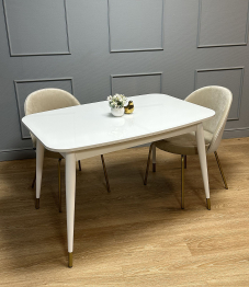 Стол Kenner K1200 раздвижной, стекло белое глянец