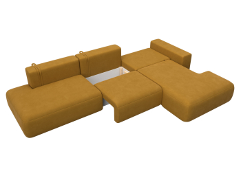 Диван угловой Лига-036 НПБ Модерн Лонг правый угол, велюр BRUT