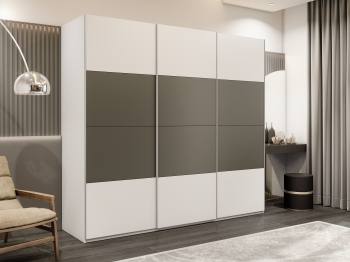 Шкаф-купе Эста 3-х дверный ДСП/Стекла хаки/Доводчик 300х66х240