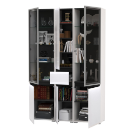 Горка для гостиной Сидней из шкаф-витрина 2 штуки и шкаф с ящиком 13.202