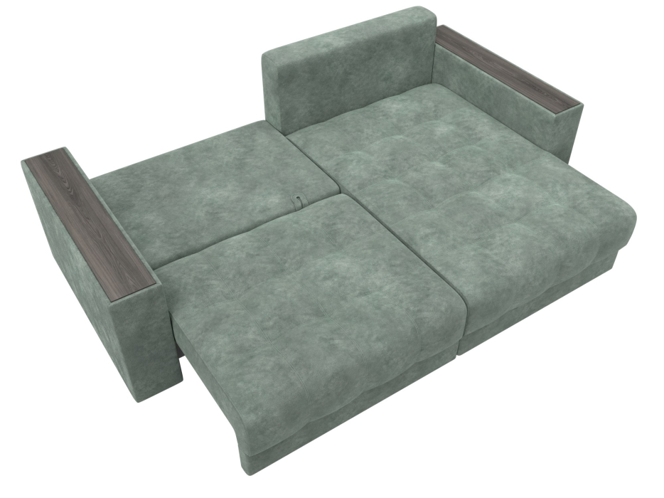 Дизайнерские диваны для гостиной, Диван угловой с декором Лига-049 НПБ, велюр BRUT