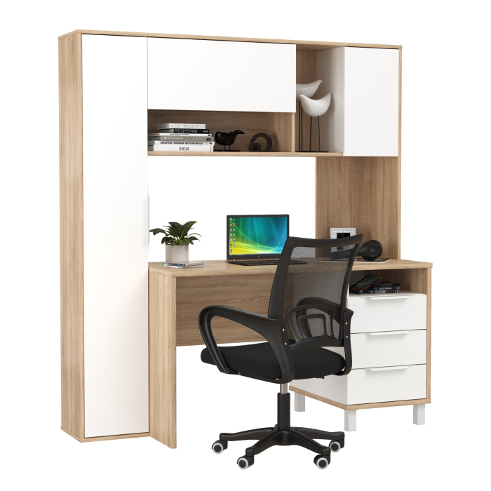 Прямые компьютерные столы, Домашний офис Mobi Комфорт 12.95N с компьютерным креслом 103 чёрного цвета