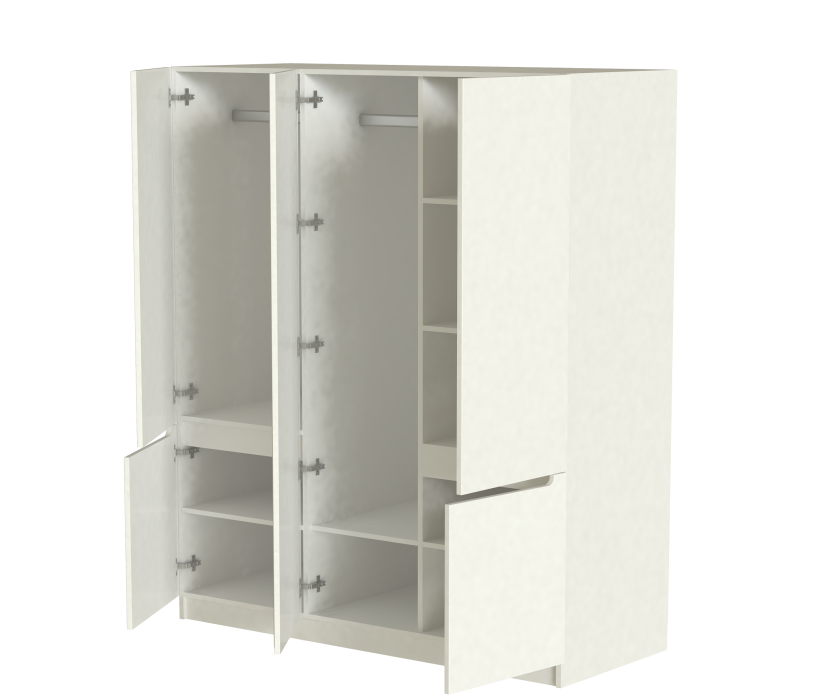 Шкафы распашные, Модуль-6 Стиль белый глянец
