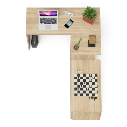 Тумба широкая Мори 900 и угловой стол компьютерный Мори правый