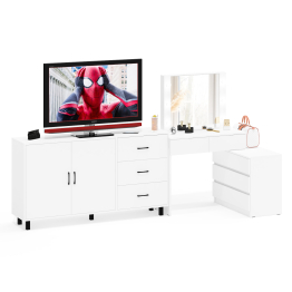 Туалетный столик-трансформер с подсветкой и зеркалом 110 и комод-тумба 123-1604