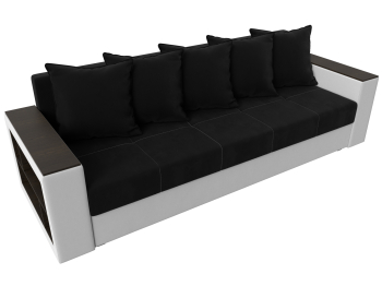 Диван прямой Дубай Лайт полки слева, микровельвет/экокожа