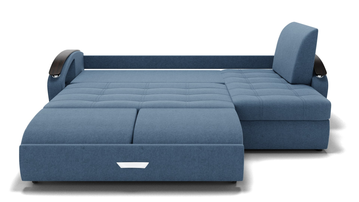 Диваны угловые в гостиную, Угловой диван Дубай-1 с оттоманкой ППУ, велюр