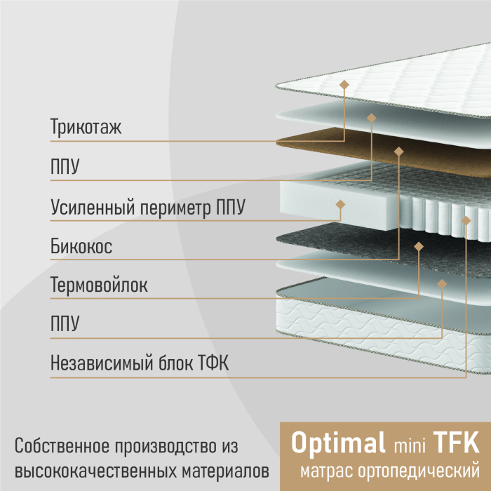 Другие размеры, Матрас ортопедический Optimal mini TFK 90х190